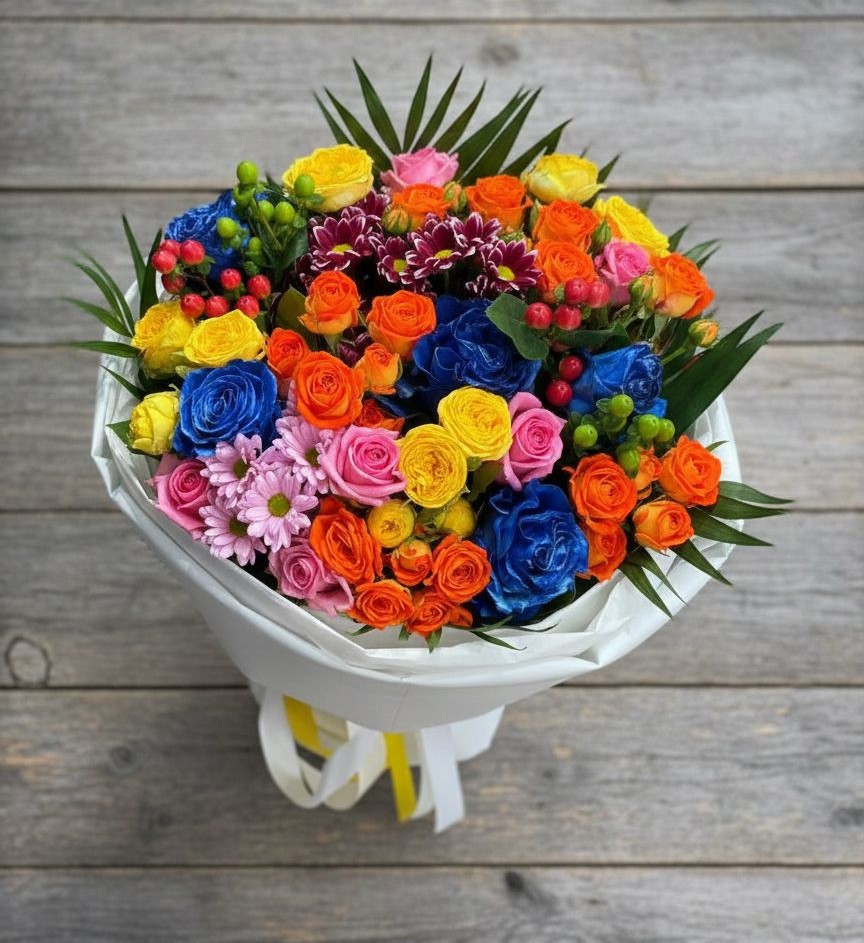 Букет цветов из: Розы и Хризантемы в Ванино