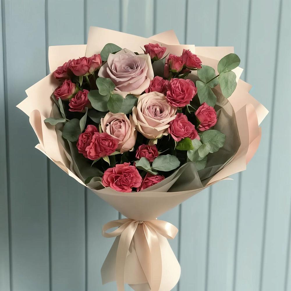 Букет цветов из: Гвоздики и Розы в Ванино