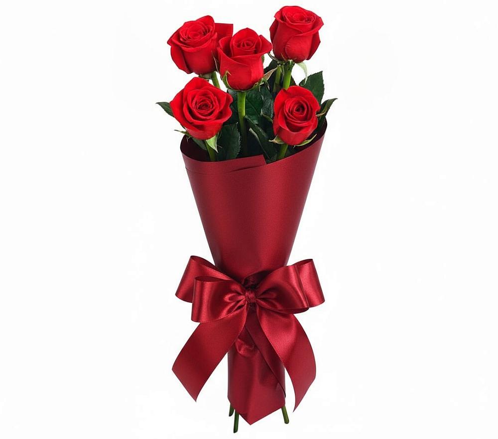 Букет 5 Красных роз Эдлесс Лав в Ванино