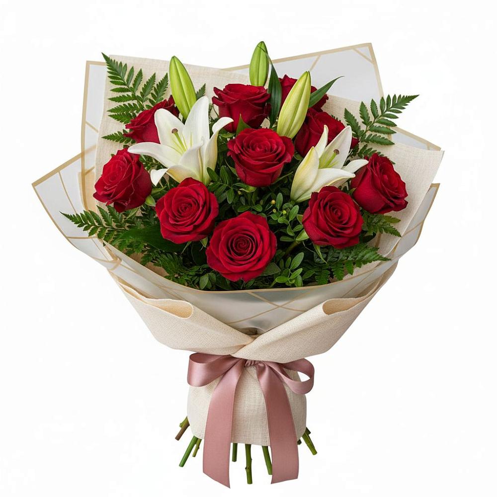 Букет цветов из: Лилии и Розы в Ванино