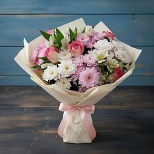 Букет цветов из:  Хризантемы, Альстромерии и Розы в Ванино