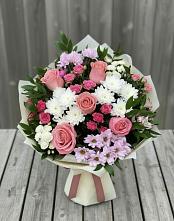 Букет цветов из:  Альстромерии, Гвоздики, Розы и Хризантемы #REPLACE_PRED# Ванино