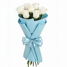 Букет 7 белых роз Проуд в Ванино