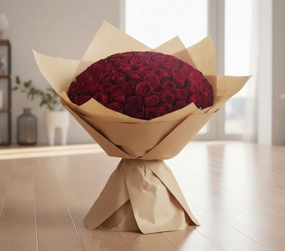 Букет 101 Красная роза в Ванино