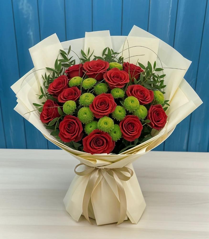 Букет цветов из: Розы и Хризантемы в Ванино